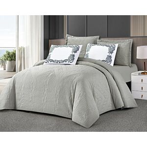 طقم لحاف كوين استريم لايف سادة 4 قطع تانيا - رمادي غامق