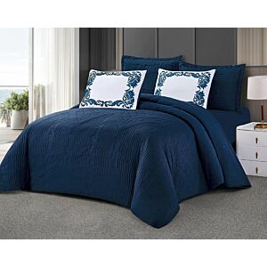 طقم لحاف كوين استريم لايف سادة 4 قطع تانيا - ازرق
