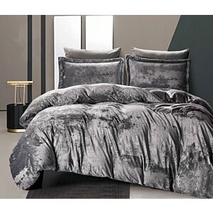 طقم لحاف مخمل جاكار كابيندا - مفرد 4 قطع - فضي