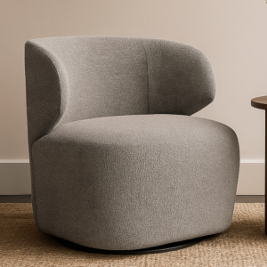 كرسي دوار ريبيل - رمادي واسود