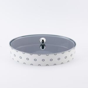 صحن تمر كبير من أثير - أزرق وفضي