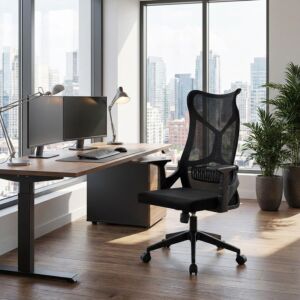 كرسي مكتب قابل لتعديل الارتفاع روكي - اسود