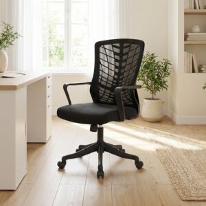 كرسي مكتب قابل لتعديل الارتفاع كارول - اسود