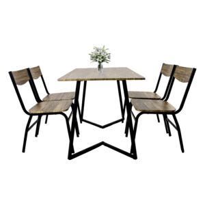طقم طاولة طعام مع 4 كراسي روزيتان لون بيج وأسود