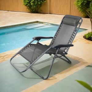 كرسي جلسة خارجية بمسند للرأس قابل للطي سبيكتر - رمادي