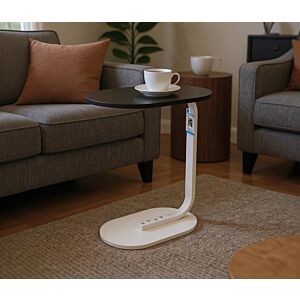 طاولة جانبية بيضاوية ايلان - أبيض وأسود