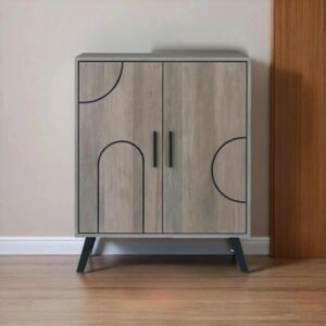 خزانة أحذية بابين خشب ماليزي ديمتري - بني