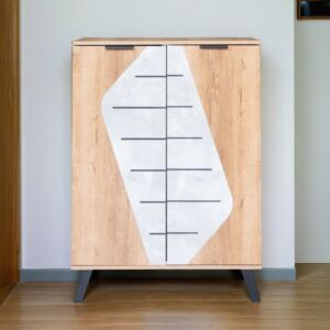 خزانة أحذية بابين مارل - خشبي ورصاصي