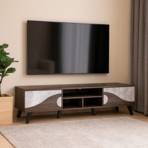 طاولة تلفزيون 180 سم - بني غامق ورمادي