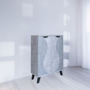 خزانة احذية بابين - رمادي