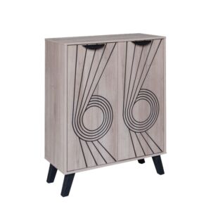 خزانة أحذية بابين خشب ماليزي لوران - بيج