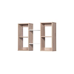 رفوف حاائط متشابكة خشب ماليزي بيج خشبي وأبيض