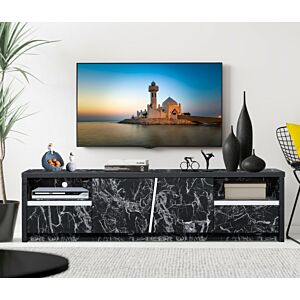 طاولة تلفزيون خشب ماليزي لاريسا اللون اسود رخامي