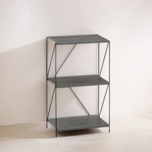 وحدة رفوف ايف خشب ماليزي 3 ادوار  متعددة الإستخدام رمادي 