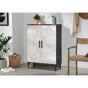 خزانة احذية بابين روبيك - ابيض