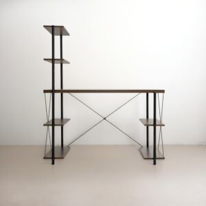 مكتب مع وحدة أرفف - بني