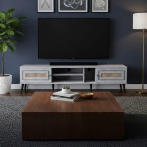 طاولة تلفزيون مونزا 200 سم - رمادي