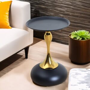 طاولة جانبية سارا - اسود وذهبي