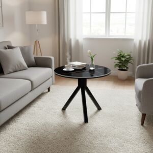 طاولة قهوة بورسلان لافينا تراي - اسود