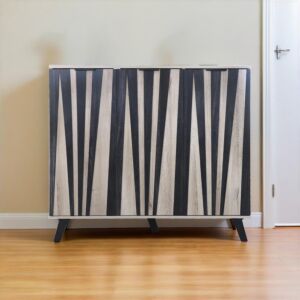 خزانة أحذية 3 أبواب روكستا - خشبي وأسود