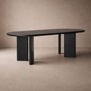 طاولة طعام من مجموعة ريفان - 8 اشخاص - اسود