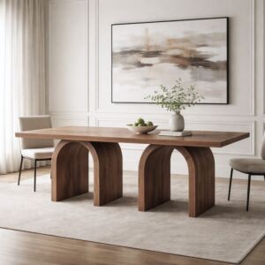 طاولة طعام من مجموعة فيكتوري - 8 اشخاص - بني