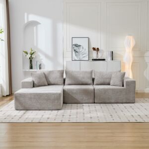 كنب زاوية شانيل يسار - رمادي