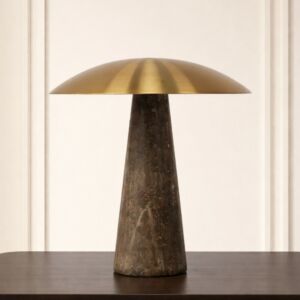 ابجورة طاولة ريناي - بني وذهبي