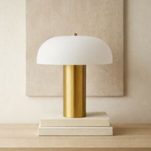 أبجورة طاولة بيلا - ذهبي وابيض