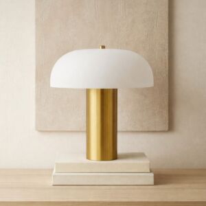 أبجورة طاولة بيلا - ذهبي وابيض