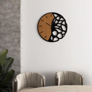 ساعة جدارية خشبية هوارا - اسود