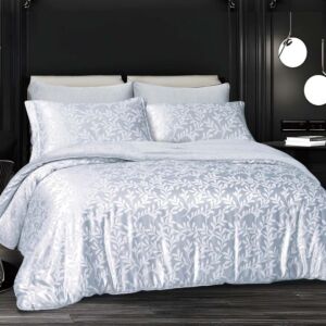 لحاف مزدوج شتوي مخمل جاكارد جوما - 6 قطع - رمادي