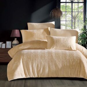 لحاف كيراما شتوي كوين 200x150 سم مخمل محفور - 4 قطع - بيج