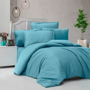 طقم غطاء لحاف فندقي نداف قطن بدون حشوة مفرد و نص 4 قطع - ازرق