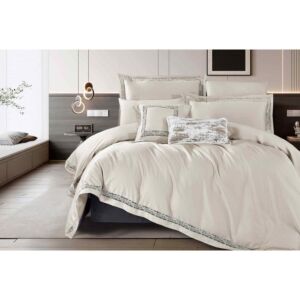 لحاف مزدوج دانتيلا - 9 قطع - اوف وايت