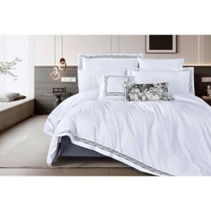 لحاف مزدوج دانتيلا - 9 قطع - ابيض