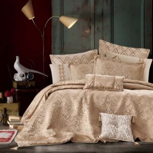 طقم لحاف مزدوج قطن صيفي ليما - 10 قطع - بيج