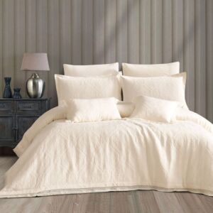 طقم لحاف مزدوج صيفي نيفادا - 8 قطع - بيج فاتح