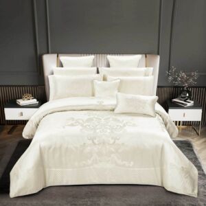 طقم لحاف مزدوج صيفي فيلتون - 10 قطع - كريمي