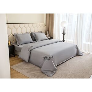 طقم لحاف مزن صيفي كوين 200×160 سم - رمادي - 5 قطع