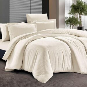 لحاف كوين صيفي جلاكسي 200x150 سم - 4 قطع - كريمي