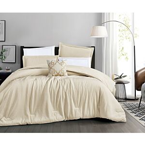 طقم لحاف لومي شتوي مزدوج - 7 قطع - بيج