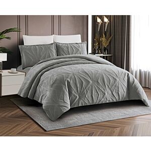 طقم لحاف سوفا شتوي مزدوج 3 قطع 260x230 سم - رمادي