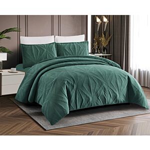 طقم لحاف سوفا شتوي مزدوج 3 قطع 260x230 سم - اخضر