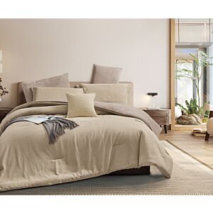 طقم لحاف أستا شتوي مفرد ونص - 4 قطع - بيج