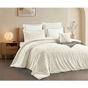 طقم لحاف مزدوج شتوي روان - 7 قطع - كريمي