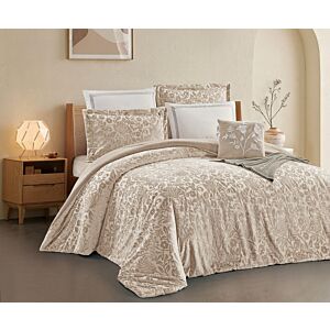 طقم لحاف مزدوج شتوي روان - 7 قطع - بيج