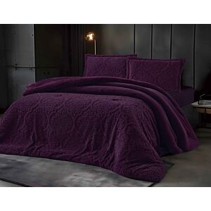 طقم لحاف كوين شتوي لورينزو - 3 قطع - بنفسجي