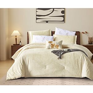 طقم لحاف راما شتوي مزدوج 7 قطع 260x240 سم - كريمي