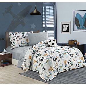 طقم لحاف أطفال شتوي هوب - 5 قطع - ابيض ومتعدد الالوان